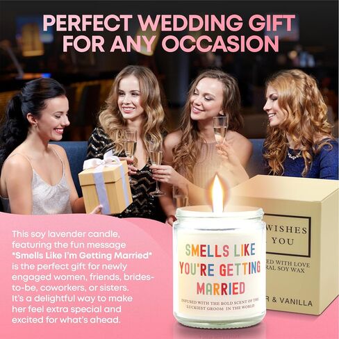 Funny Wedding Gifts, Bachelorette Gifts for Bride, Bridal Shower Gift for Bride-7oz Lavender Vanilla Scented Soy Wax Candle- Bride to Be Gifts for Her, Wedding Gifts for Bride,Bride to Be in Saudi Arabia