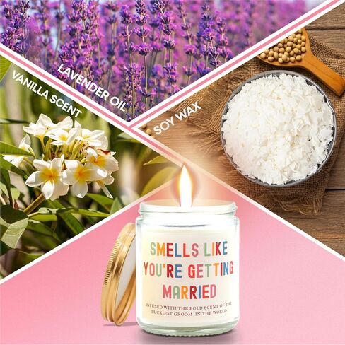 Funny Wedding Gifts, Bachelorette Gifts for Bride, Bridal Shower Gift for Bride-7oz Lavender Vanilla Scented Soy Wax Candle- Bride to Be Gifts for Her, Wedding Gifts for Bride,Bride to Be in Saudi Arabia