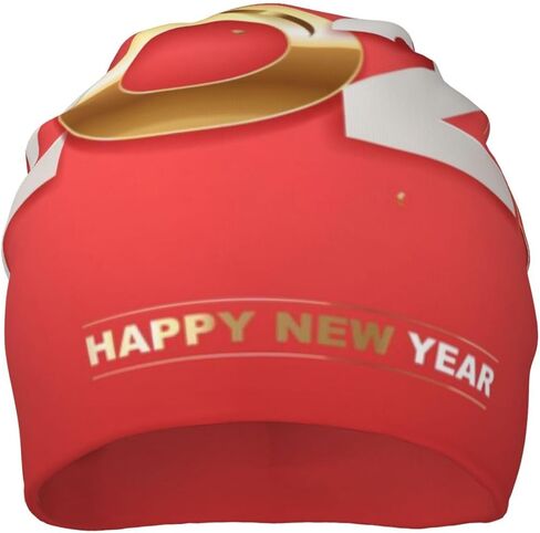 Happy New Year 2025 Beanie Hat Knitted Hats Chemo Hat Adult Headwear Skull Cap Nightcap in Saudi Arabia