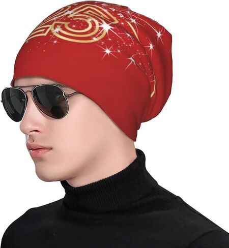 Happy New Year 2025 Beanie Hat Knitted Hats Chemo Hat Adult Headwear Skull Cap Nightcap in Saudi Arabia