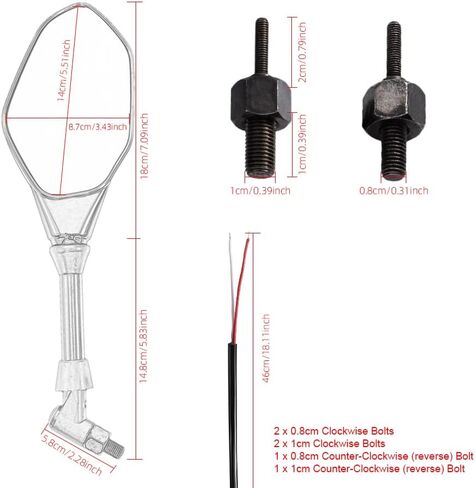 Evomosa دراجة نارية مرآة الرؤية الخلفية LED تشغيل ضوء مرآة الرؤية الخلفية 8 مللي متر/10 مللي متر عالمي ، مرايا الدراجات النارية مع إشارات الانعطاف ، in Kuwait