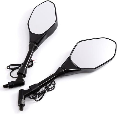 Evomosa دراجة نارية مرآة الرؤية الخلفية LED تشغيل ضوء مرآة الرؤية الخلفية 8 مللي متر/10 مللي متر عالمي ، مرايا الدراجات النارية مع إشارات الانعطاف ، in Kuwait