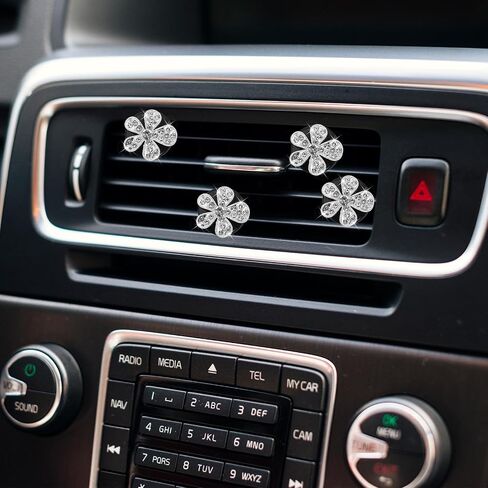 6 Pack Daisy Car Vent Clips Car Air Vents Clips Bling Flowers Car Vent Clips Cute Rhinestone Car Air Freshener Clip On Air Fresheners Car Decor Car Accessories for Car Diffuser Interior in Saudi Arabia