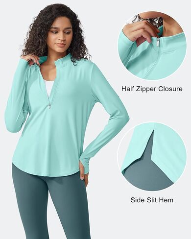 G4Free Womens UPF 50+ Sun Shirts Lightweight Quick Dry Long Sleeve Workout Tops Lightweight Running Pullover in Kuwait