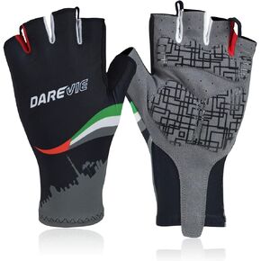 Darevie Cycling Gloves, Soft Light Half Finger Cycling Gloves, Shock-Absorb Gel Padded Biking Gloves, Shockproof Cycling Gloves, Breathable Summer Cool Dry Bicycle Gloves Men Women
