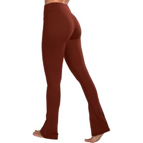 Sunzel Butterflycra High Waist Mini Flared Leggings for Women, Tummy Control Casual Flare Yoga Pants for Yoga Workout Gym 32" Wine Red XX-Large in Kuwait