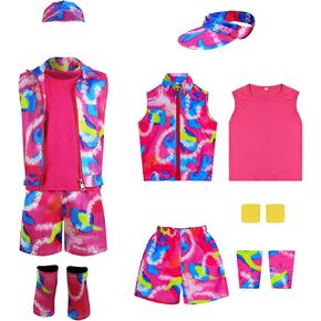 Kids Skating Costume 80s Workout Costume Cosplay Outfits Swimwear Leotard Legging Sun Visor