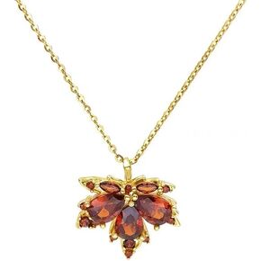 Izpack Dainty Maple Leaf Pendant Necklace Cubic Zirconia Crystal Leaves 14K Gold Plated Choker Necklaces for Women Girls Exquisite Jewelry Gifts Christmas