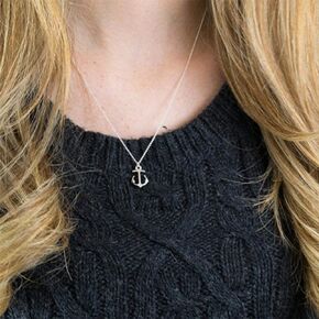 Sttiafay Bohemian Anchor Pendant Necklace Dainty Choker Collar Necklace Chain Summer Beach Accessories for Women and Girls