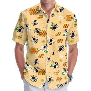 Bird Hawaiian Shirt, Tropical Bird Casual Print Button Shirt, Novelty Summer Gifts, Birthday Gifts