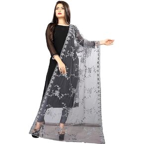 ARGLOS Women's Soft Net Embroidered Scarf Shawls and Wraps For Bathing Suit & Bikini Swimsuit Cover up Beach Dress