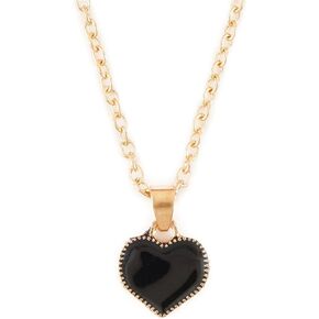 Enamel Love Heart Pendant Necklace for Women Teen Girls Dainty Elegant Red Black White Hearts Shaped Small Chain Necklace for Valentine's Day Birthday Anniversary Trendy Jewelry Gifts
