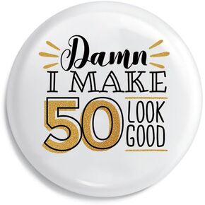 50th Birthday Gifts for Her Him, Gifts for Women Men, Cool Happy Birthday Pin Gifts for 50 Year Old Woman Man, Funny Birthday Badge Gift Ideas for Adults, Mom Dad Birthday Party Supplies Party Favors
