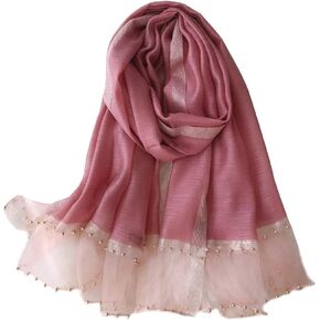 CYWYX Fashion silk scarf classic imitation silk shawl with gold rim beaded Sunscreen Shawls Long Scarves in Saudi Arabia