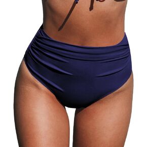 CUPSHE Women Swimsuit Bikini Bottom High Waisted Full Coverage Tummy Control Bathing Suit