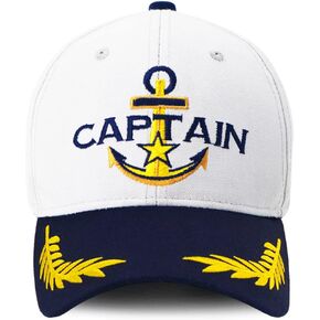 Captain Hat & First Mate | Matching Skipper Boating Baseball Caps | Nautical Marine Sailor Navy Hats