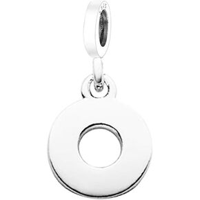 NicelyFit 925 Sterling Silver Arabic Number Numeral Digit Dangle Bead Charm fit Pandora Chamilia Bracelet Necklace European Chains (Number 0)