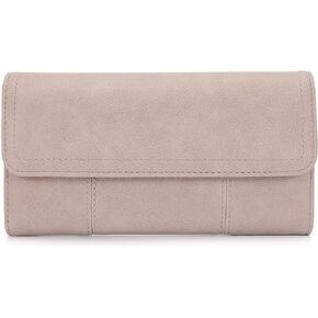 Earnda Womens Wallet Leather Large Capacity Flap Phone Clutch Wallets for Ladies Card Holder Purse with ID Window and Zipper Pocket Black