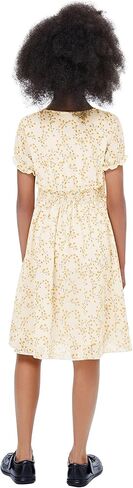 فستان LIONJIE للفتيات بأكمام قصيرة وأزرار لأعلى وطبعة ورود متوسط ​​الطول بخصر عالٍ ورقبة على شكل V فستان بوهو للشمس 3-12 سنة in Kuwait