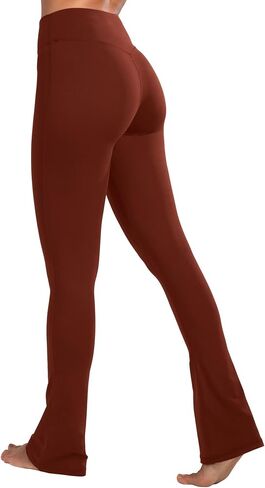 Sunzel Butterflycra High Waist Mini Flared Leggings for Women, Tummy Control Casual Flare Yoga Pants for Yoga Workout Gym 32" Wine Red XX-Large in Saudi Arabia