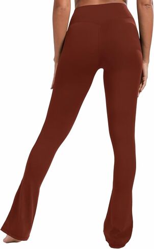 Sunzel Butterflycra High Waist Mini Flared Leggings for Women, Tummy Control Casual Flare Yoga Pants for Yoga Workout Gym 32" Wine Red XX-Large in Saudi Arabia