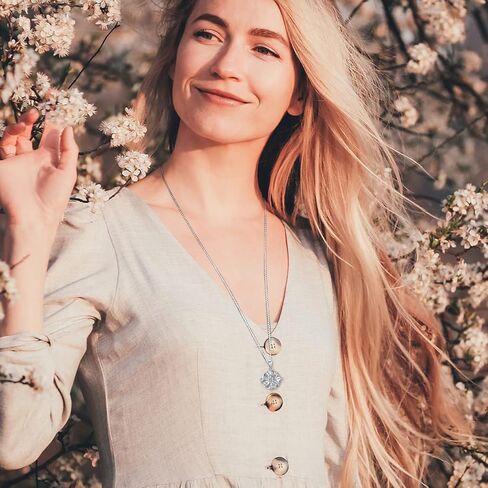 PLATYCO هولي الروائح الناشر قلادة 925 الفضة الاسترليني الزيوت العطرية الناشر قلادة مجموعة هدية للنساء الفتيات، 7 قطع الصخور الحمم البركانية، 20 + 2 "سلسلة مربع in Kuwait