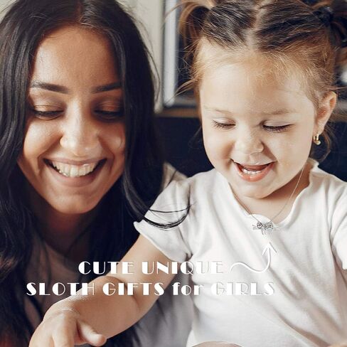 Lanqueen Sloth قلادة حجر الراين لا تتعجل كن سعيدًا منزلق الكسلان من الفولاذ المقاوم للصدأ قلادة مجوهرات عيد ميلاد هدية عيد الميلاد للفتيات ابنة عشاق الكسل in Kuwait