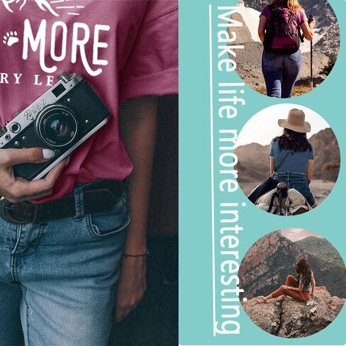 Hiking Shirt for Women Adventure Mountain Graphic Athletic Shirts Funny Hike More Worry Less Tee Tops in Saudi Arabia