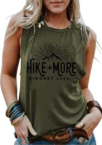 Hiking Shirt for Women Adventure Mountain Graphic Athletic Shirts Funny Hike More Worry Less Tee Tops in Saudi Arabia
