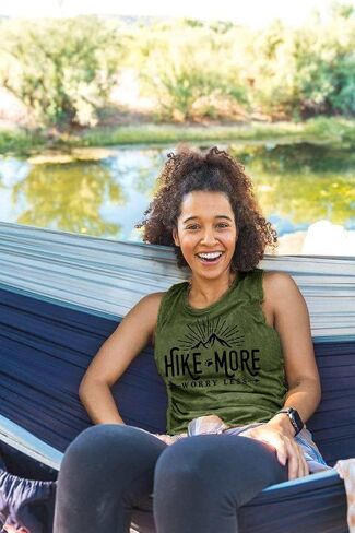 Hiking Shirt for Women Adventure Mountain Graphic Athletic Shirts Funny Hike More Worry Less Tee Tops in Saudi Arabia