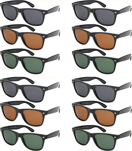 Classic Vintage Horn Rimmed Sunglasses For Men Women 12-Pack in Kuwait
