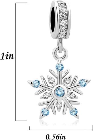GMXLin Christmas Snowflake Charm Dangle Bead for Women Girl Bracelets Grandma Mom Gift in Saudi Arabia