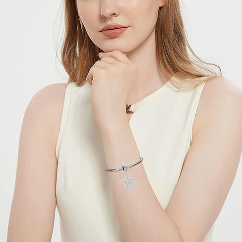 GMXLin Christmas Snowflake Charm Dangle Bead for Women Girl Bracelets Grandma Mom Gift in Kuwait