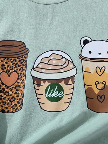 SOLY HUX Girl's T Shirts Short Sleeve Cute Graphic Tees Crewneck Cartoon Cat Print Summer Tops in Saudi Arabia