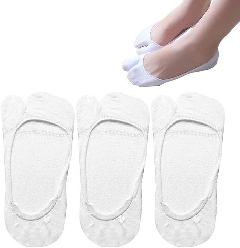 Women Tabi No Show Socks, Non Slip Flip Flop Socks Low Cut Japanese Tabi Toe Socks, 3 Pairs in Saudi Arabia