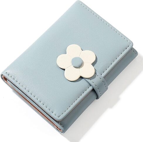 Cute Small Wallet for Girls Women - RFID Blocking PU Leather Tri-folded Flowers Cash Pocket with Card Holder Slim Short Wallet (Pink) in Saudi Arabia