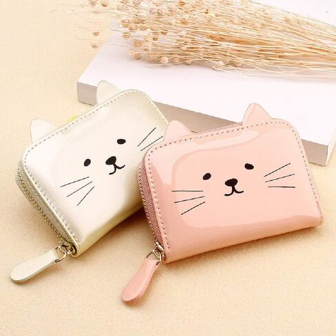Women's Wallet RFID Blocking Cute Cat Printed Zipper Coin Purses Multi Purpose Card Holder Fashion Small Wallet in Kuwait