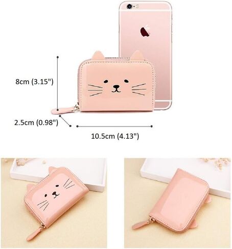 Women's Wallet RFID Blocking Cute Cat Printed Zipper Coin Purses Multi Purpose Card Holder Fashion Small Wallet in Kuwait