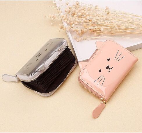 Women's Wallet RFID Blocking Cute Cat Printed Zipper Coin Purses Multi Purpose Card Holder Fashion Small Wallet in Kuwait