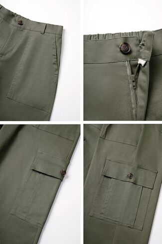 ثواي سروال كارجو للنساء بخصر مرتفع وارجل واسعة كاجوال مع 6 جيوب in Kuwait