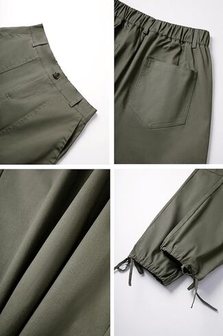 ثواي سروال كارجو للنساء بخصر مرتفع وارجل واسعة كاجوال مع 6 جيوب in Kuwait