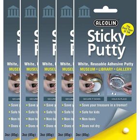 Sticky Putty- Reusable Museum & Gallery Quality Adhesive Putty (5-PACK)