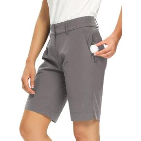 Hiverlay Womens Golf Shorts UPF 50+ Qucik Dry Bermuda Shorts Hiking Cargo Shorts with Zipper Pockets Lightweight