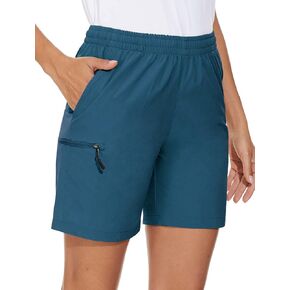 Cagola 7 "المشي لمسافات طويلة جولف السراويل النساء السراويل البضائع مع جيوب سريعة الجافة السراويل الرياضية تجريب الصيف مرونة الخصر in Kuwait