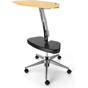 RoomyRoc Mobile Laptop Desk/Cart/Stand with Adjustable Tabletop and Footrest Computer Table (Black)