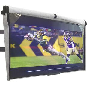 Outdoor TV Cover 48, 49, 50 inch - WITH FRONT FLAP - Weatherproof, Waterproof protection, Soft Interior, With Bottom cover - Gray