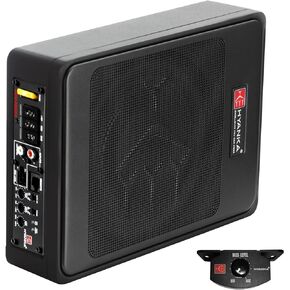 H YANKA SDM-08MINI 400W 8 Inch Compact Powered Subwoofer Car Audio – Slim Underseat Car Subwoofer with Built-in Amp for Car/BEV/Truck/Jeep Audio (Slimer, More Compact)