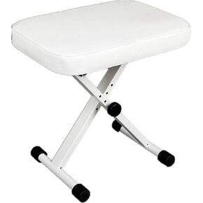 Miwayer Advanced Keyboard Bench, 4 Levels Height Adjustable Piano Stool, X-Style Piano Bench, Sponge Padded Piano Chair (Padded White)