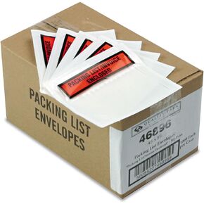 Quality Park Top Print Packing List Envelope, Self-Adhesive, Clear, 5.5 x 4.5, 1,000 per Case, (46896)