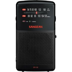 Sangean SR-35 AM/FM Pocket Analog Radio, Black